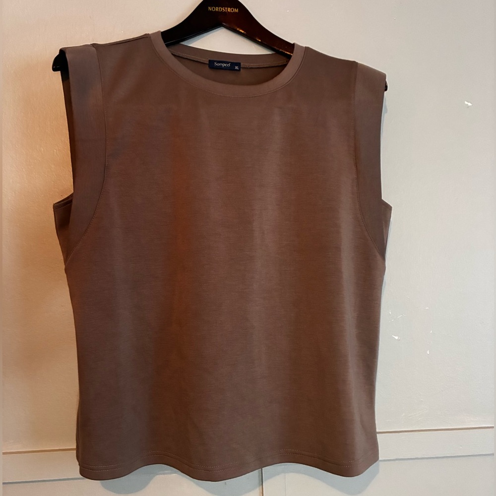 Nordstrom super soft high neck sleeveless minimalist top #staplewardrobe sz xl
